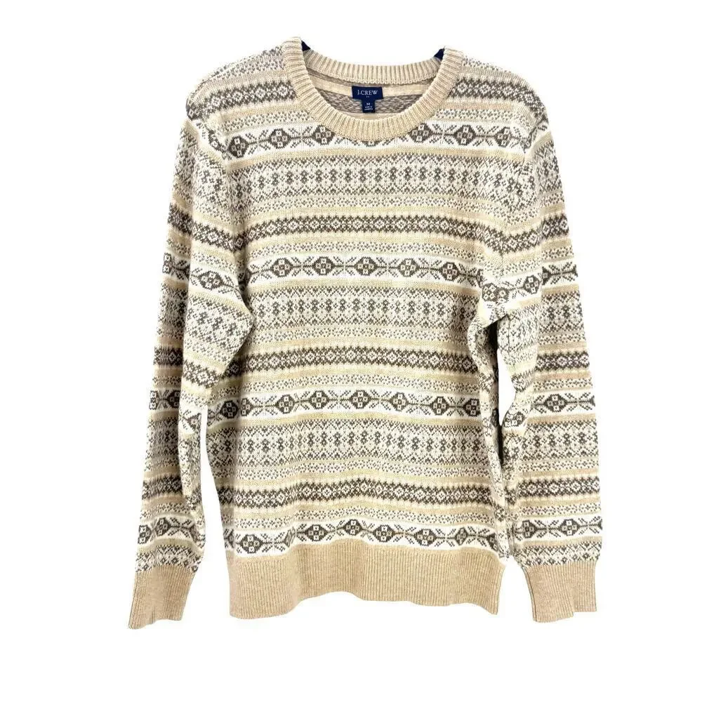 J. Crew Super Soft Lambswool-Blend Fair Isle Crewneck Sweater Size Medium NWT